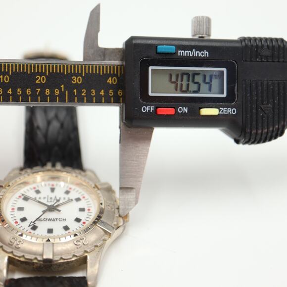 Express LA 40mm Glow Watch White Backlight Dial Black Leather w New Battery - Picture 2 of 16